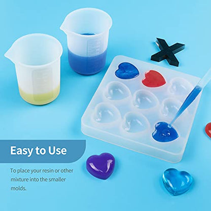 Silicone Measuring Cups for Resin Kit - 250 & 100 ml Precise Scale Silicone Resin Mixing Cups, Durable for Epoxy Resin Mixing, Resin Molds, Jewelry