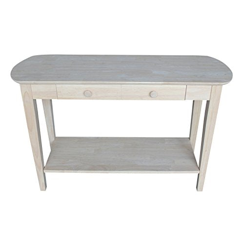 International Concepts Phillips Oval Sofa Table, Unfinished - WoodArtSupply