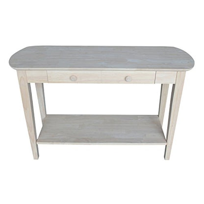 International Concepts Phillips Oval Sofa Table, Unfinished - WoodArtSupply