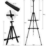 RRFTOK Artist Easel Stand,Metal Tripod Adjustable Easel for Painting Canvases Height from 17 to 66 Inch,Carry Bag for Table-Top/Floor Drawing and RRFTOK