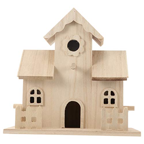 NUOBESTY Wooden Bird House Unfinished Birdhouse to Paint for Kids and Adult Wood Hanging Sleeping Nest for Bird Garden Bird Bed for Hummingbird NUOBESTY