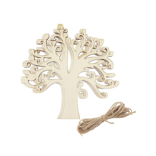 20 Pack 4 Inch Wood Family Tree Cutouts Unfinished Wooden Family Tree Embellishments Hanging Ornaments DIY Family Tree Craft Gift Tags for Home Party - WoodArtSupply