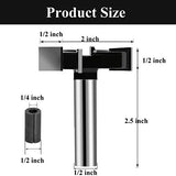 CNC Spoilboard Surfacing Router Bit, 1/2 Inch Shank Carbide Tipped Surface Planing Bottom Cleaning Cutter Slab Flattening Router Bit, Wood Milling Sugelary