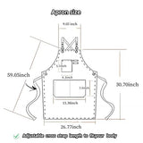 MISIWANLO Work Apron with Cross Back Heavy Duty Adjustable Straps and Large Pockets Chef Aprons,Men Women,M-XXL (Grey) MISIWANLO