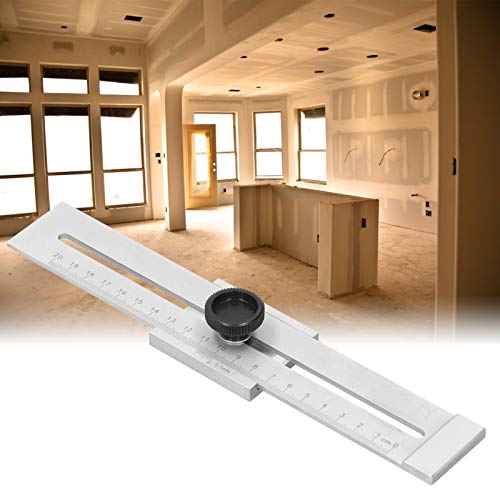 Hole Scribing Ruler, Stainless Steel T Type Hole Ruler, Scribing Gauge Marking Measuring Tool, Suitable for Woodworking Tenon Positioning and Marhynchus