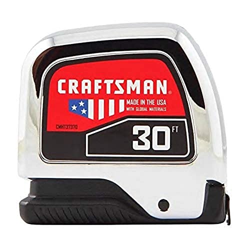 CRAFTSMAN Tape Measure, Chrome, 30-Foot (CMHT37370S) - WoodArtSupply