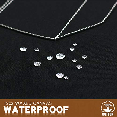 Jeanerlor Work Apron Waxed Canvas Stylist Apron with Pockets Water-Resistant Tool Aprons for Women Cross Back Straps Adjustable S-M（Black） Jeanerlor