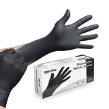 GMG SINCE1988 Exam Gloves, Nitrile Disposable Gloves Latex Free Powder Free, 50 Pack Black Nitrile Gloves, Large GMG SINCE1988