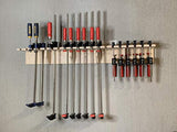 Factory Crafts Bar Clamp Tool Holder Organization Storage Rack Wood Shelf Organizer 20-Slot Birch Plywood Factory Crafts