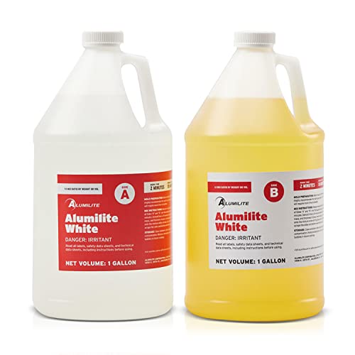 Alumilite White Amazing Casting Resin [1 gal A + 1 gal B (2 gallons) Two-Part Liquid Urethane Kit] Best for Making Arts and Crafts, Jewelry, Alumilite