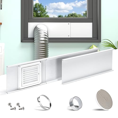 Daisypower Dryer Vent Window Kit,4" Adjustable Window Vent Kit with Outdoor Dryer Vent Cover Daisypower