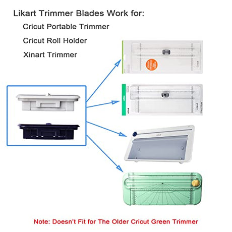 Likart 8 Pack Paper Cutter Replacement Blades for Cricut Portable Trimmer Replacement Blades for Cricut Cutter/Cricut Roll Holder/Xinart Paper LIKART