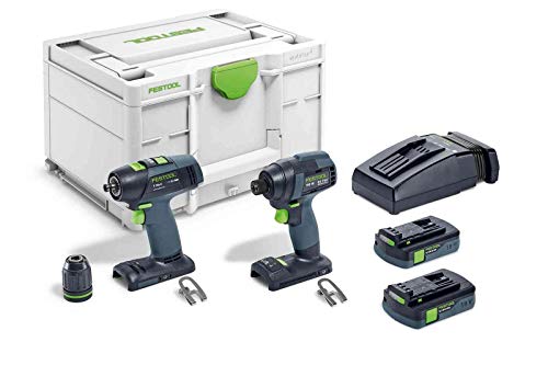 Festool 576494 TID 18 Impact Driver and T 18 Drill Driver 4.0Ah Combo Kit - WoodArtSupply