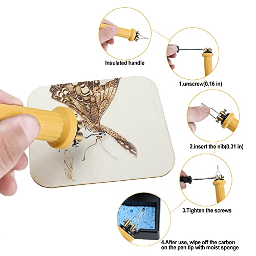 Toolly Wood Burning Kit, Wood Burning Tool, Temperature Adjustable Pyrography Machine, Upgraded 60W Digital Wood Burner Tool with 30PCS Wire Tips for Toolly