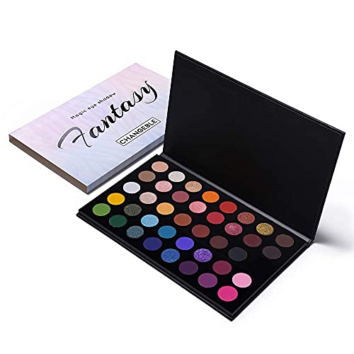 Highly Pigmented Eye Makeup Palette, Matte Shimmer Metallic Eyeshadow Pallet Long Lasting Blendable Natural Colors Make Up Eye Shadows Cosmetics Gift Prism Makeup