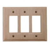 AMERELLE 180RRR Baker Triple Rocker Unfinished Wood Wallplate AMERELLE