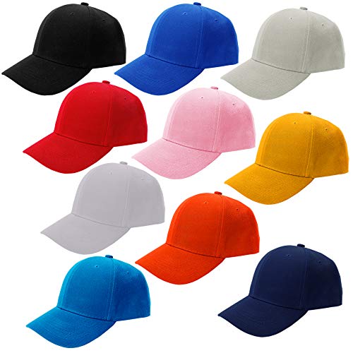 CoverYourHair Baseball Hats - Plain Dad Hat - Baseball Caps - Adjustable Sport Cap ,10 Pack Baseball Cap, Multi color,One Size CoverYourHair