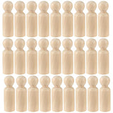HAKZEON 40 Pack 3-1/2 Inches Unfinished Wooden Peg Dolls, Decorative Wooden Peg Doll People, Wooden Peg Doll Body for Painting, DIY Craft Art HAKZEON