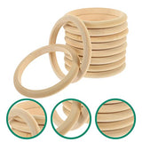 10pcs Wood Bangle Bracelets Unfinished Natural Round Wooden Ring for DIY Craft Project Making Yardwe