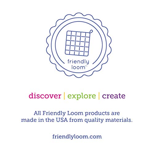 Friendly Loom 10" PRO Size Black Potholder Metal Loom Kit with Bright Rainbow Color Cotton Loops to Make 2 Potholders, Weaving Crafts for Kids & Harrisville Designs