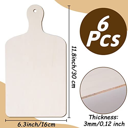 Mini Wooden Cutting Board Small Charcuterie Boards for Craft with Handle Unfinished DIY Cooking Board for Kitchen Decor Vegetable Fruit Supply(11.8 x gisgfim