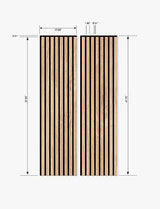 SLATPANEL Two Acoustic Wood Wall Veneer Slat Panels - Oak | Natural Core | 47.24” x 12.6” Each | Soundproof Paneling | Wall Panels for Interior Wall Slatpanel