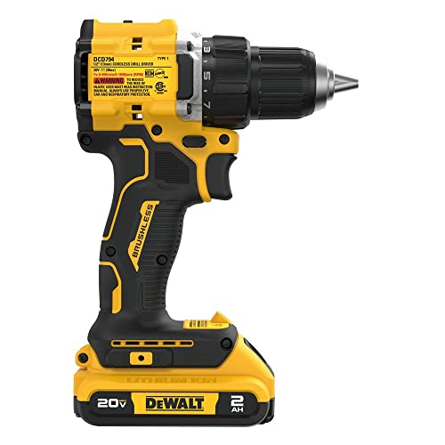 Dewalt DCD794D1 20V MAX ATOMIC COMPACT SERIES Brushless Lithium-Ion 1/2 in. Cordless Drill Driver Kit (2 Ah) DEWALT