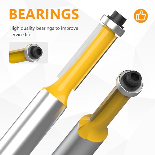 Newdeli 35 Pcs Tungsten Carbide Tipped Router Bit Set 1/2 Inch Shank for Woodworking Beginners and Commercial Users with Aluminum Alloy Storage Box Newdeli