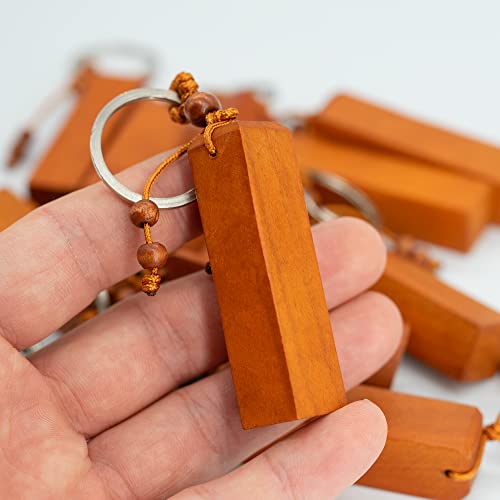 TFoRibbon Wood Engraving Blanks Keychains Blank Wooden Key Tag 20 Pack (Square Column),TFoRibbon00052