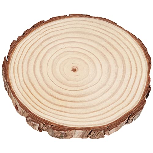 14 PCS 6.3-6.7 Inch Natural Wood Slices, 3/5 Inch Thick Unfinished Wood Slices for Crafts, Wedding, Decoration, Painting