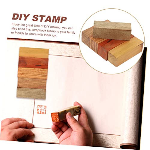 EXCEART 5pcs Carved Wood Whittling Kit Unfinished Wood Whittling Blocks DIY Wooden Stamper Wood Carving Rubber Seal Carving Soft Wooden Blocks Blank EXCEART