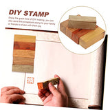 EXCEART 5pcs Carved Wood Whittling Kit Unfinished Wood Whittling Blocks DIY Wooden Stamper Wood Carving Rubber Seal Carving Soft Wooden Blocks Blank EXCEART