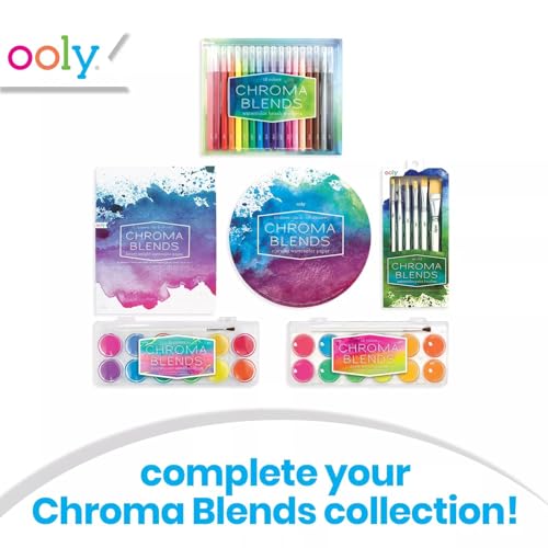 OOLY, Chroma Blends Circular Acid-Free Watercolor Paper Pad - 15 Sheets, 8 x 10 Inches Ooly