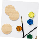 Tofficu 10pcs Round Bamboo Practical Unfinished Circle Bamboo Slices Durable Unfinished Circle Unfinished Bamboo Chips Unfinished Round Chips Tofficu