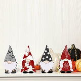 Whaline 10Pcs Tiered Tray Decor Unfinished Gnome Wooden Cutouts with Line Boy & Girl Gnome Table Wooden Signs DIY Freestanding Craft for Home Kitchen Whaline