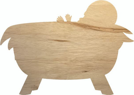 Wooden Nativity Baby Jesus 9" Cutout, Unfinished Wood Christmas Shape Craft NEXTCraft