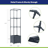 LINEX Raised Garden Bed Planter Box with Trellis, 41.3” Tomato Planters for Climbing Plants Vegetable Vine Flowers Outdoor Patio, Tomatoes Cage LINEX