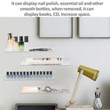 Umirokin 6 Packs 15Inch Acrylic Nail Polish Rack Wall Mounted Shelf Holds up 54 to 96 Bottles Clear Nail Polish Holder Display for Wall Perfume Umirokin