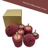 Banmo Abrasive 7 PCS Non Woven Abrasive Buffing Wheels Drill Attachment Set, Scouring Pads Wheel with 1/4" Shank Polishing Head for Polishing Banmo Abrasive