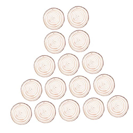 Happyyami 50pcs DIY Wood Chips Wooden Christmas Cutouts Decor for Home Nfinished Wood Logs Christmas Ornaments DIY Crafts Unfinished Wood Cutouts Happyyami