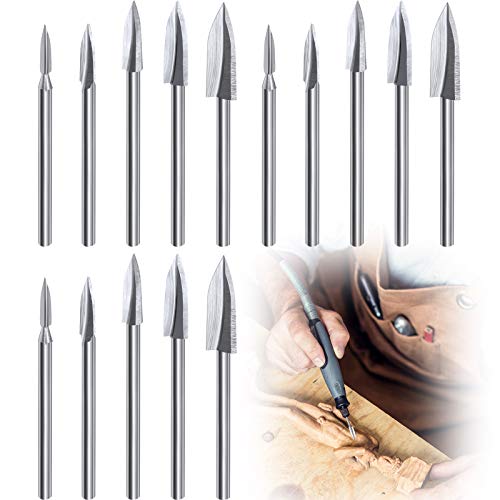 15 Pieces Wood Carving Engraving Drill Bit Woodworking Drill Bit DIY Wood Carving Tools Accessories for Rotary Tools - WoodArtSupply