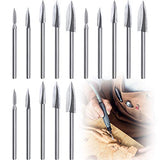 15 Pieces Wood Carving Engraving Drill Bit Woodworking Drill Bit DIY Wood Carving Tools Accessories for Rotary Tools Honoson