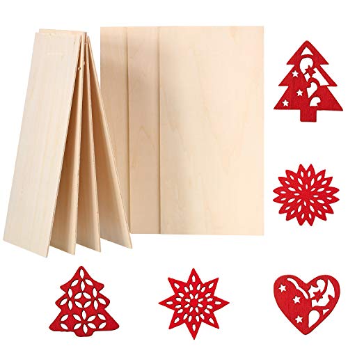 Pack of 10 Balsa Wood Sheets, Thin Balsa Wood Sheets, Unfinished Plywood Board for House Planes, DIY Boat Model Projects (200 x 100 x 1.5 mm) Blulu