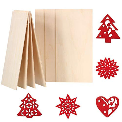 Pack of 10 Balsa Wood Sheets, Thin Balsa Wood Sheets, Unfinished Plywood Board for House Planes, DIY Boat Model Projects (200 x 100 x 1.5 mm)
