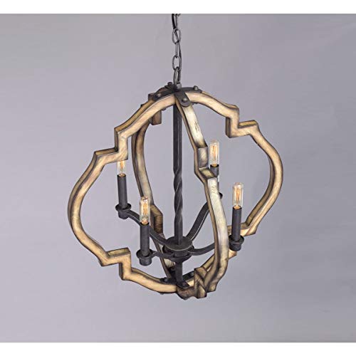 Spicewood Collection 4-Light Farmhouse Chandelier Light Gilded Iron Black - WoodArtSupply