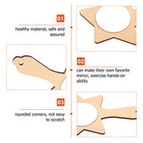 Healifty 10pcs Small Wooden Mirror Unfinished Mirror Craft DIY Makeup Mirror Princess Mirror Handheld Unfinished Cosmetic Mirror Wooden Princess Healifty