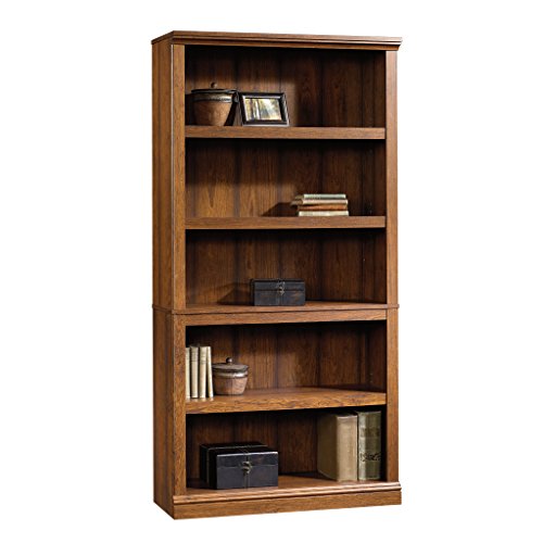 Sauder Miscellaneous Storage 5 Bookcase/Book Shelf, L: 35.28" x W: 13.23" x H: 69.76", Washington Cherry finish - WoodArtSupply