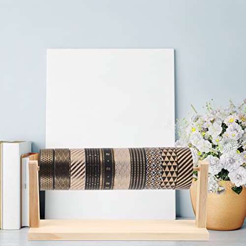 Zerodeko Craft Ribbon Organizer, Wood Thread Holder Ribbon Storage Rack Sewing Stand Organizer Ribbon Spool Storage Tool for Gift Wrapping Paper, Zerodeko