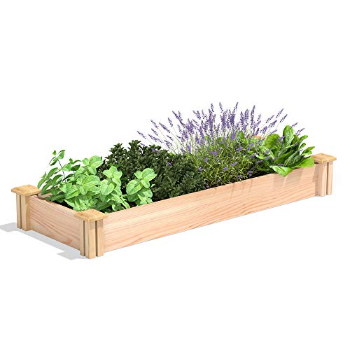 Greenes Fence Premium Cedar Raised Garden Bed, 16" x 48" x 5.5" - Made in USA with North American Cedar - WoodArtSupply