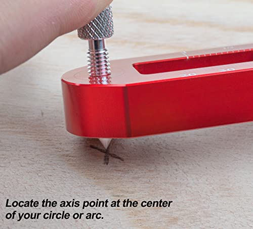 Woodworking Compass Scriber, Portable Aluminum Alloy Woodworking Compass Tool, Adjustable Metric/Inch Arc Drawing Ruler Circle Drawing Ruler Marking - WoodArtSupply